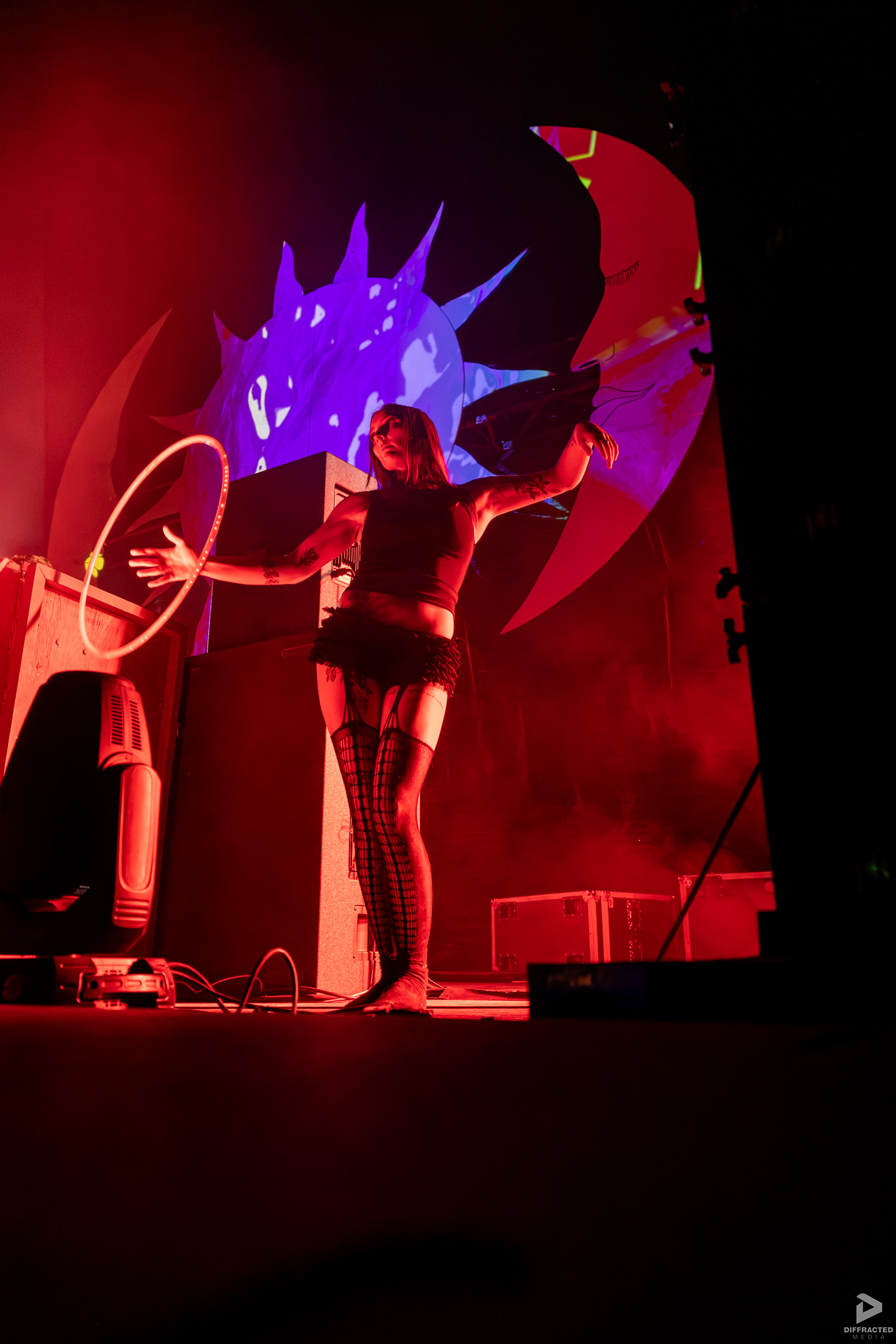 A person practising hula hooping